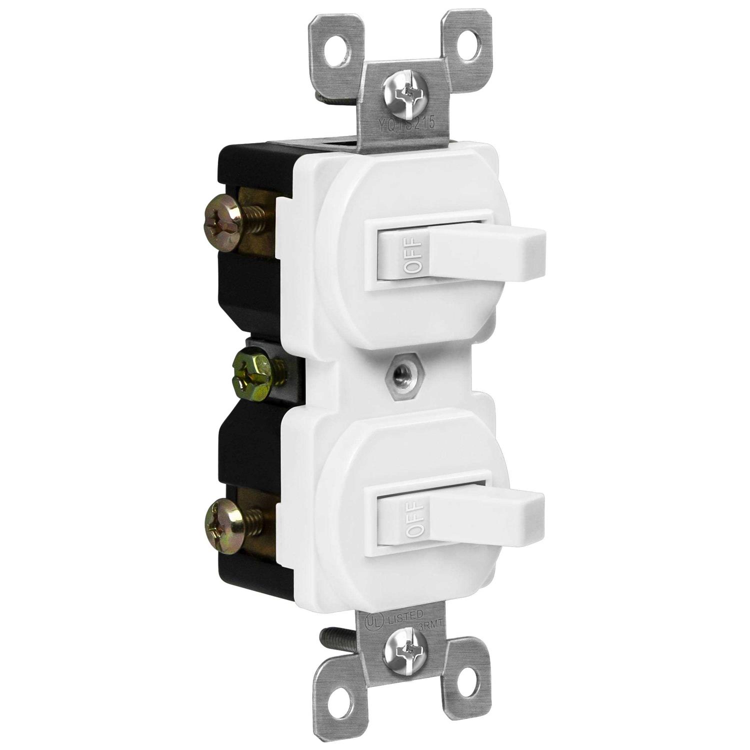 Enerlites Double Toggle Switch Cover Two Gang Light Switch Wall Plate - Inhomebuy