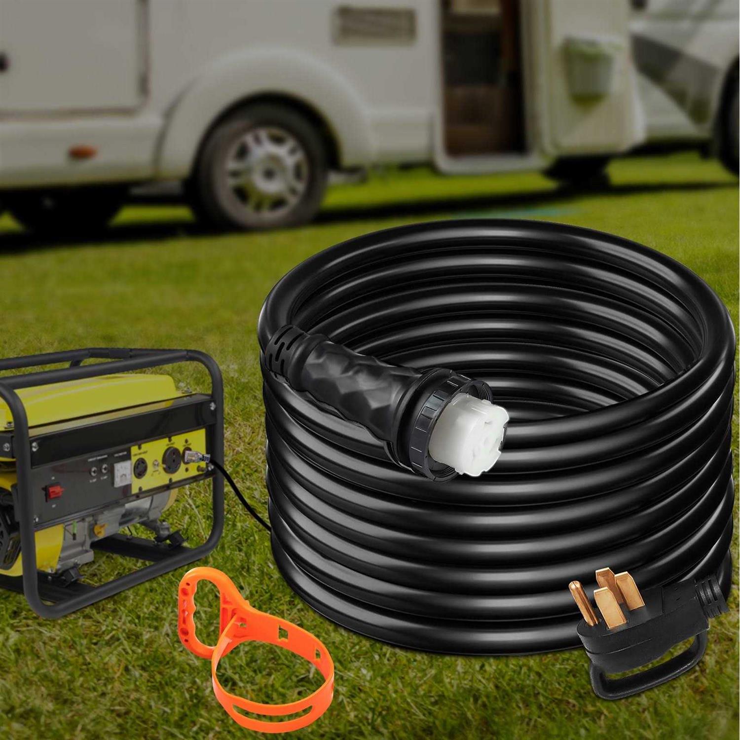 VEVOR RV Shore Power Extension Cord 50 Amp Heavy-Duty Twist Lock Cord 50 Amp RV Replacement Cord UL Approved HJLJQYT36X50DSK01V1 - Inhomebuy