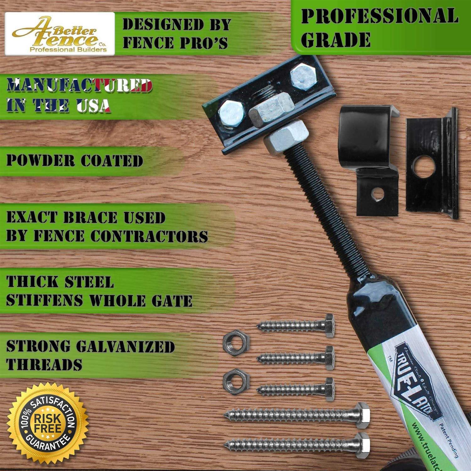 True Latch Telescopic Gate Brace Wood Privacy Fence Anti Sag Gate Kit - Inhomebuy