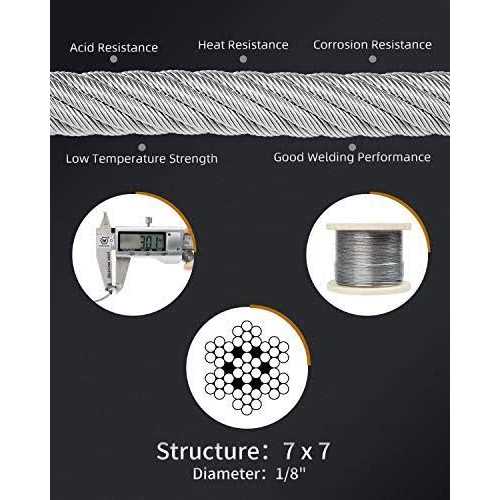 LuckIn 1/8 Stainless Steel Cable T316 Cable Railing - Inhomebuy