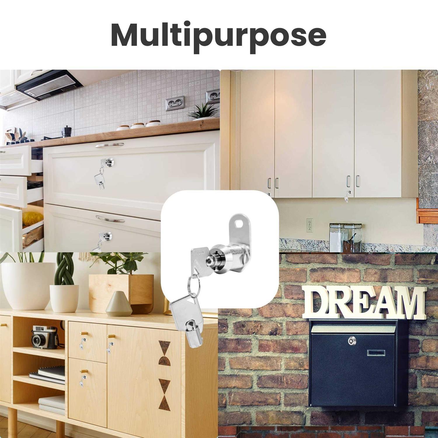 Kingsley Tubular Cam Lock Cylinder-Chrome Finish Keyed Alike - Inhomebuy