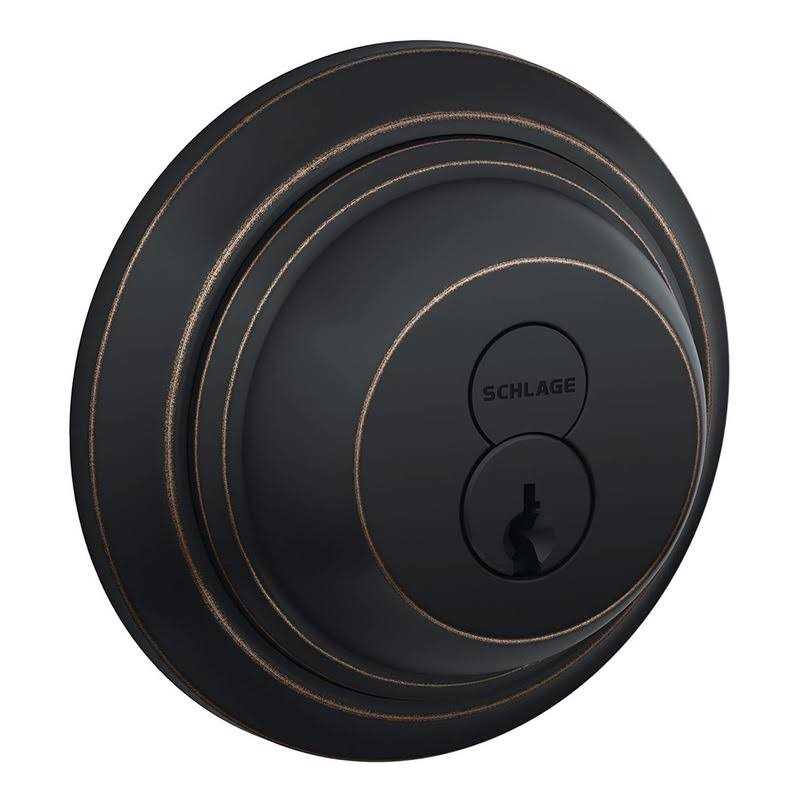 Single Cylinder Deadbolt Schlage Aged Bronze - Inhomebuy