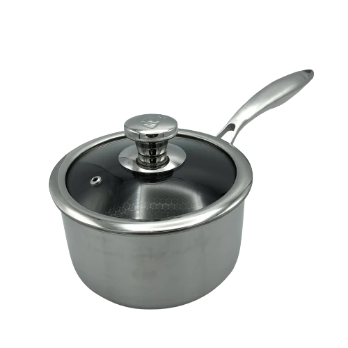 Targu Hybrid Sauce Pan: 16cm with glass lid | BC-HW16SPG - Inhomebuy