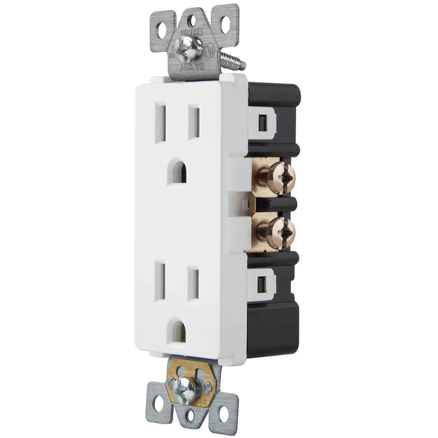 Enerlites Decorator Receptacle Outlet with Wall Plate Tamper-Resistant - Inhomebuy