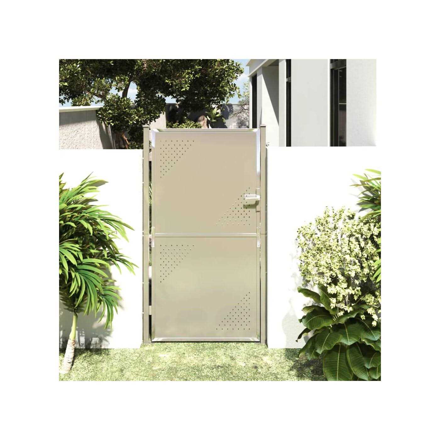 vidaXL Garden Gate 39.4×49.2 Stainless Steel - Inhomebuy