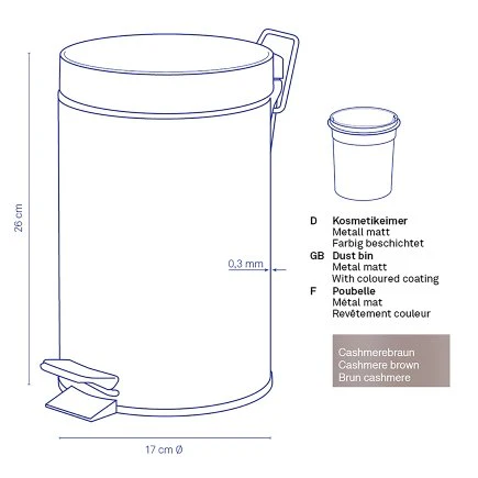 Dust Bin Monaco Cashmere Brown - Inhomebuy