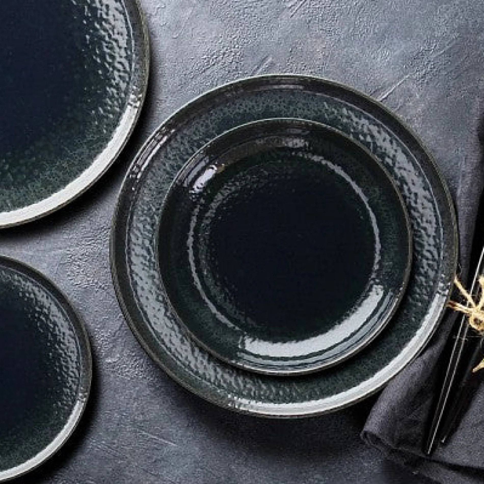 Dessert Plate Cm 22 Blue Lagoon Stoneware Blue - Inhomebuy