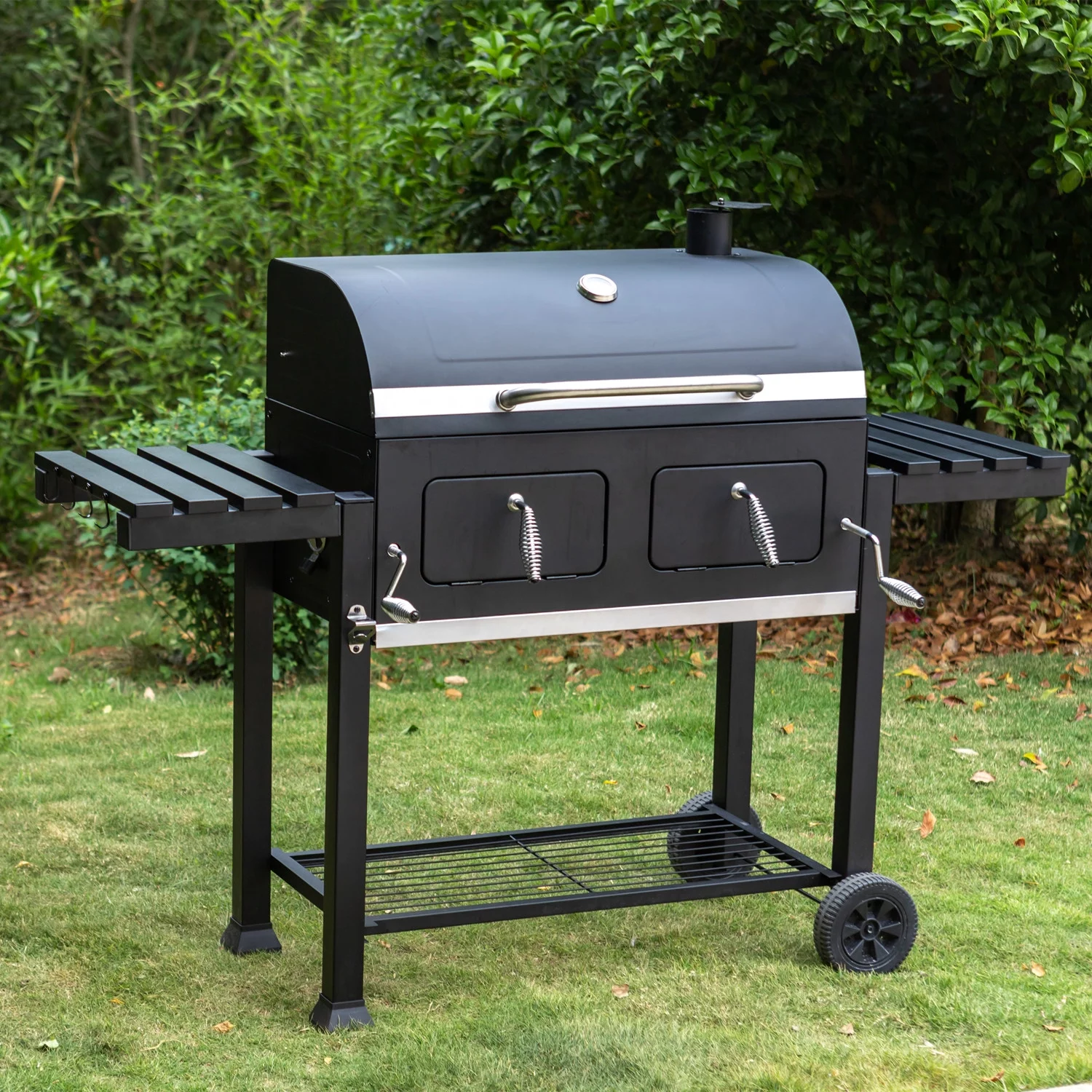 MF Studio 34'' Charcoal Grill Extra Large Portable BBQ  Grill, Black - Inhomebuy