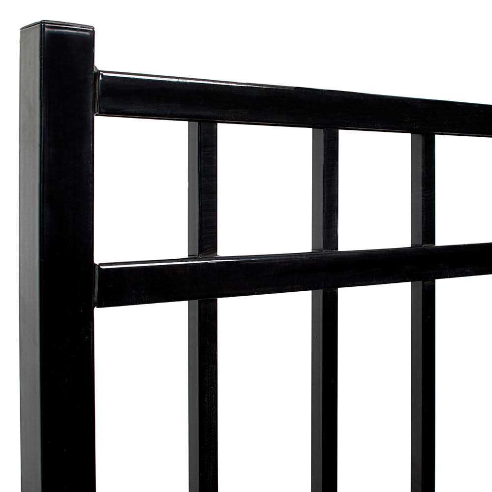 Fortress Building Products Athens Flat Top 4 ft. H Gloss Black Aluminum Fence Gate - Inhomebuy