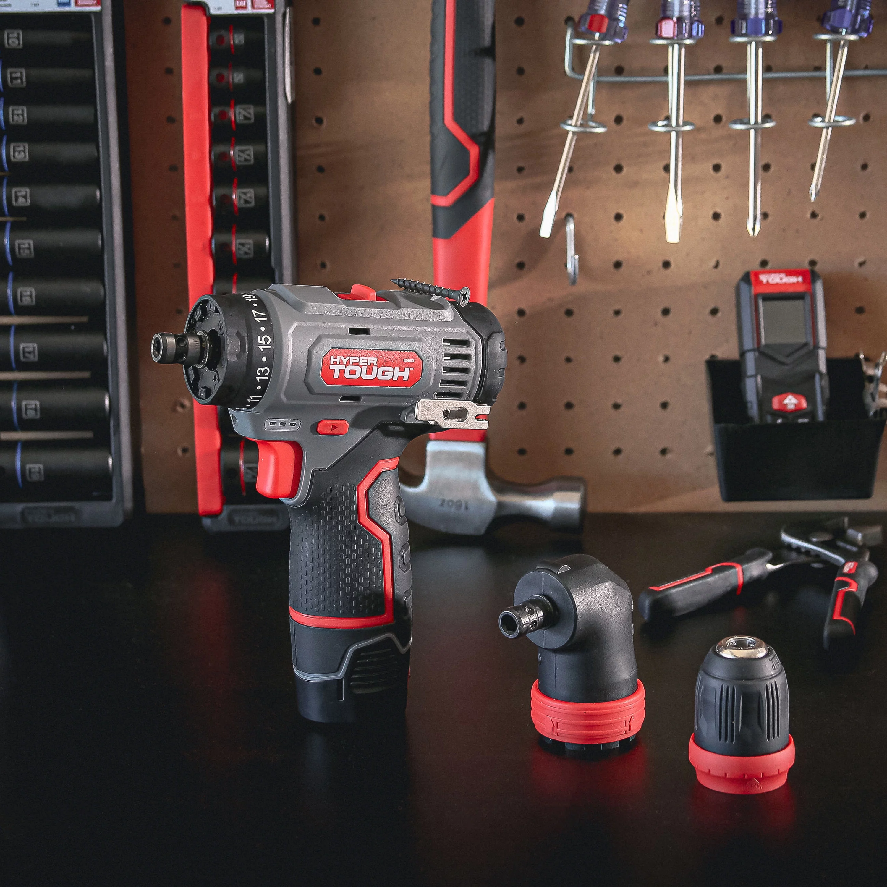 Hyper Tough 12V Max Lithium-Ion 3-in-1 Multi-Head Power Drill Set with 1.5Ah Battery and Charger, 80003 - Inhomebuy