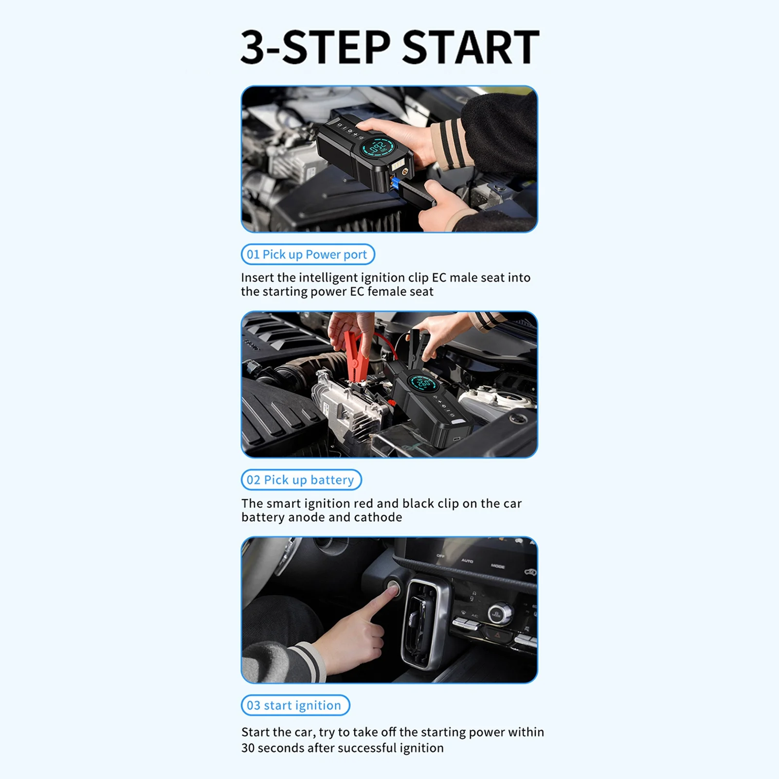 Anself Tire Inflator Portable Air Compressor,1000A Portable Battery Booster with 150 PSI Tire Inflation 6000mAh Jump Starter for  Cars, Bikes & Motorcycle Tires, Balls - Inhomebuy