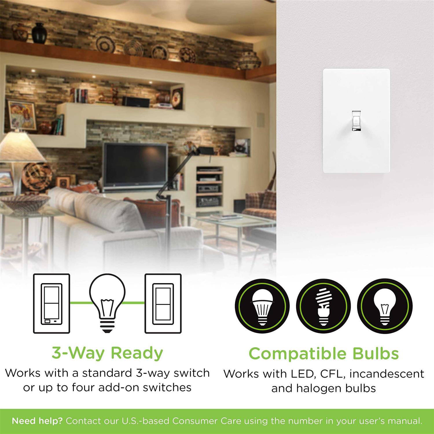 Enbrighten Z-Wave Plus Smart Light Dimmer with QuickFit And SimpleWire - Inhomebuy