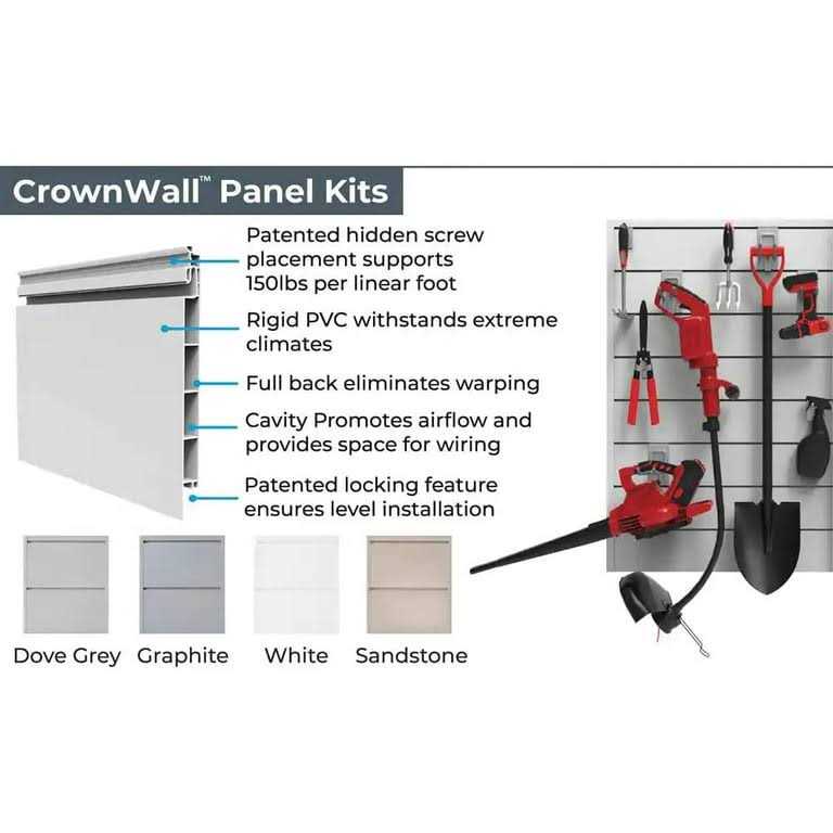 CrownWall Home 6 in. x 4 ft. Heavy Duty PVC Slatwall Organizer Panel Set - Inhomebuy