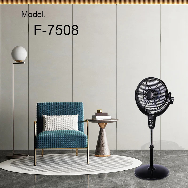 Optimus Louver Fan 14'' pedestal remote LED timer | F-7508 - Inhomebuy