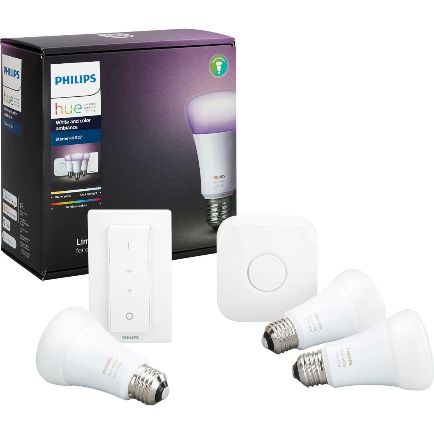 Philips Hue White A19 Bluetooth 75W Smart LED Starter Kit - Inhomebuy