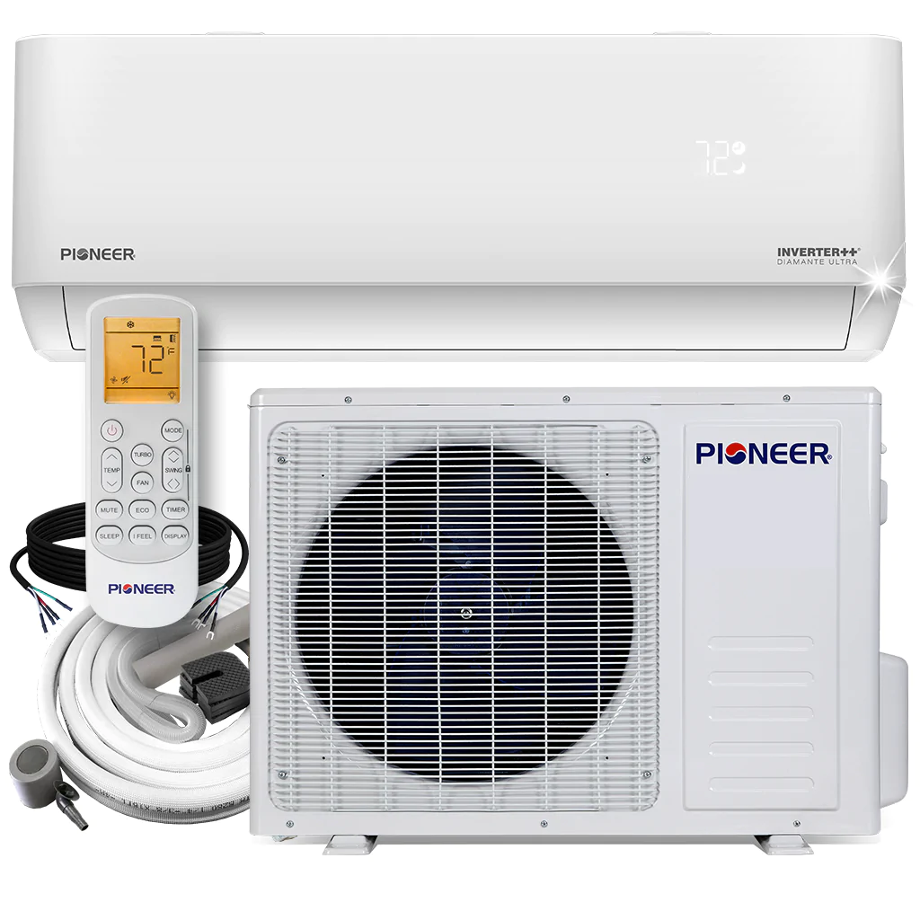 Pioneer® Diamante Ultra 9,000 BTU 23 SEER Ductless Mini-Split Inverter++ with 16 Ft. Kit, WYT009GLFI22RL - Inhomebuy