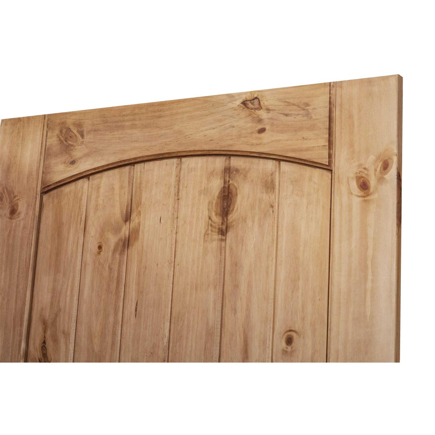 EightDoors 80 x 2 Panel V-Grooved Arch Top Knotty Pine Unfinished Solid Wood Core Door - Inhomebuy