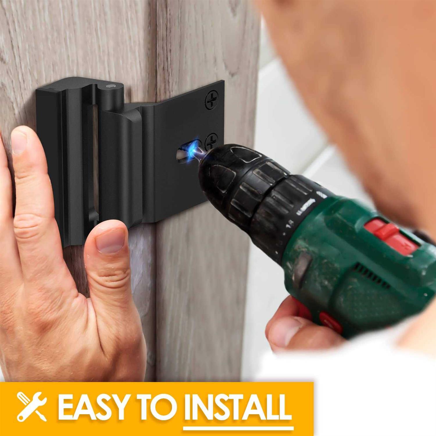 Everplus Home Security Door Lock Childproof Door Reinforcement Lock with 3 Inch Stop Withstand 800 lbs for Inward Swinging Door - Inhomebuy