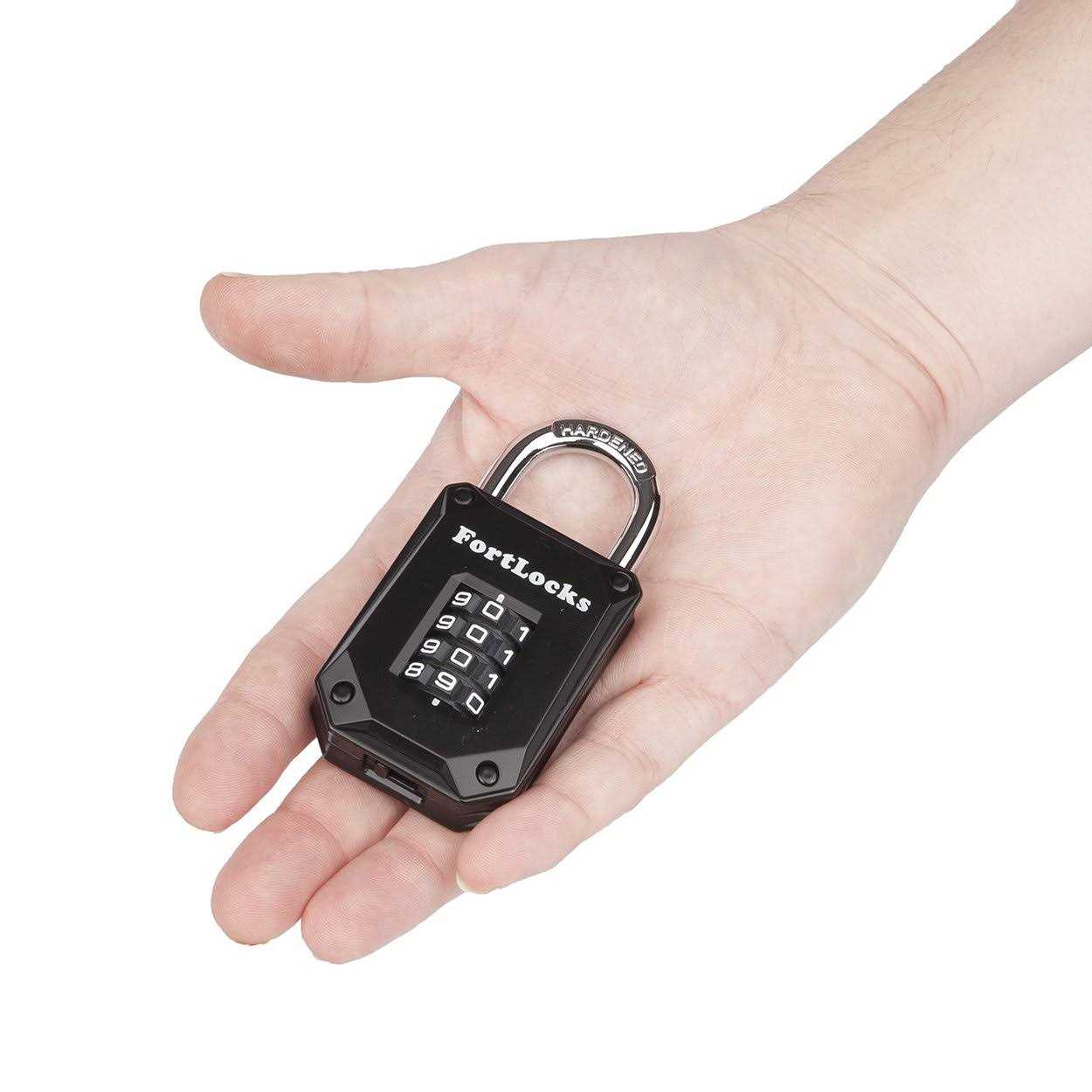 FortLocks Gym Locker Lock 4 Digit, Heavy Duty, Hardened Stainless Steel, Weatherproof and Outdoor Combination Padlock - Inhomebuy