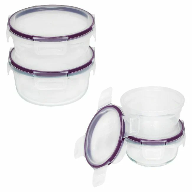 Snapware Total Solution Pyrex Glass & Plastic Food Storage 8-pc Round Set | 1116074 | - Inhomebuy