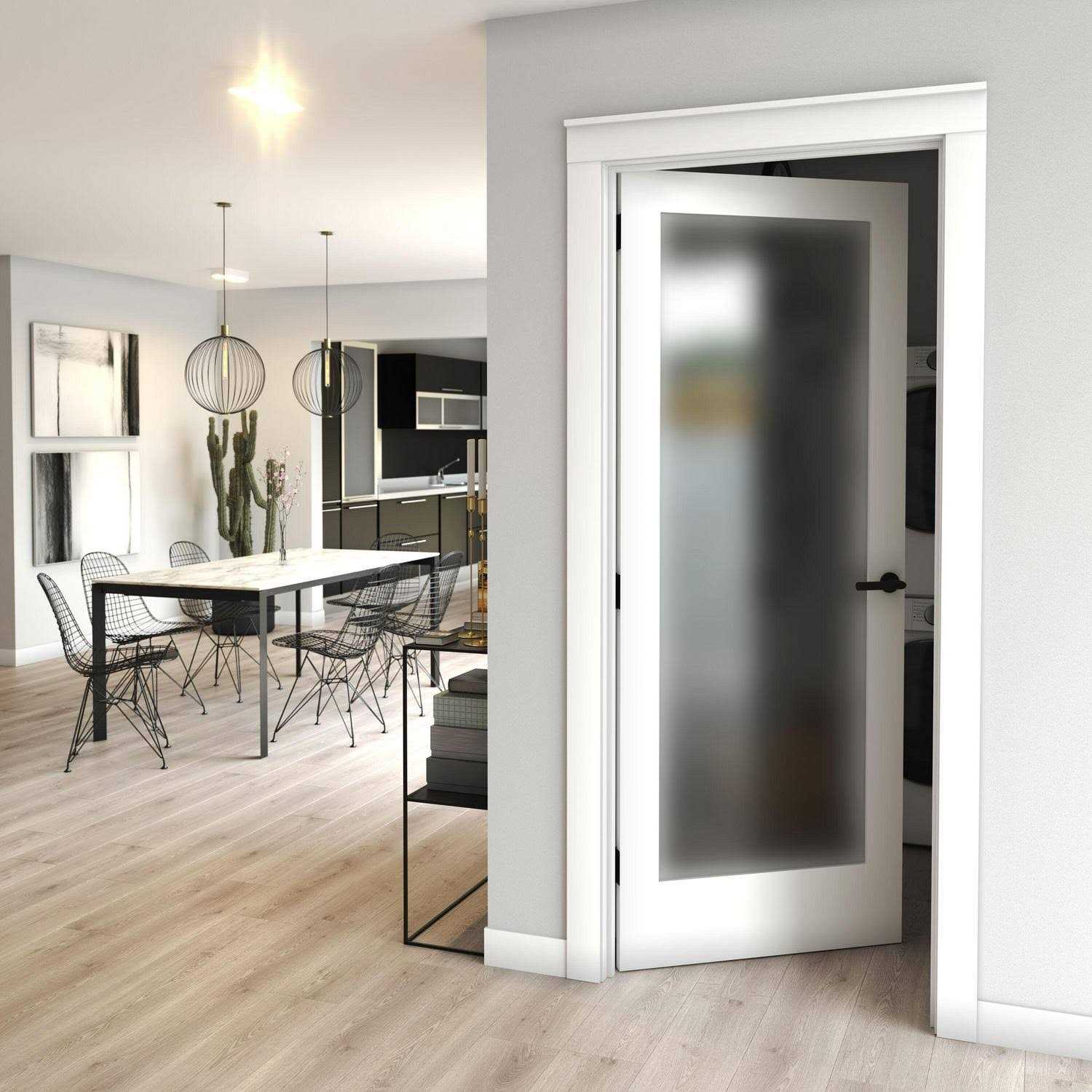 EightDoors 24-in x 80-in White 1-panel Square Clear Glass Solid Core Primed Pine Wood Slab Door 50388014802435SH - Inhomebuy
