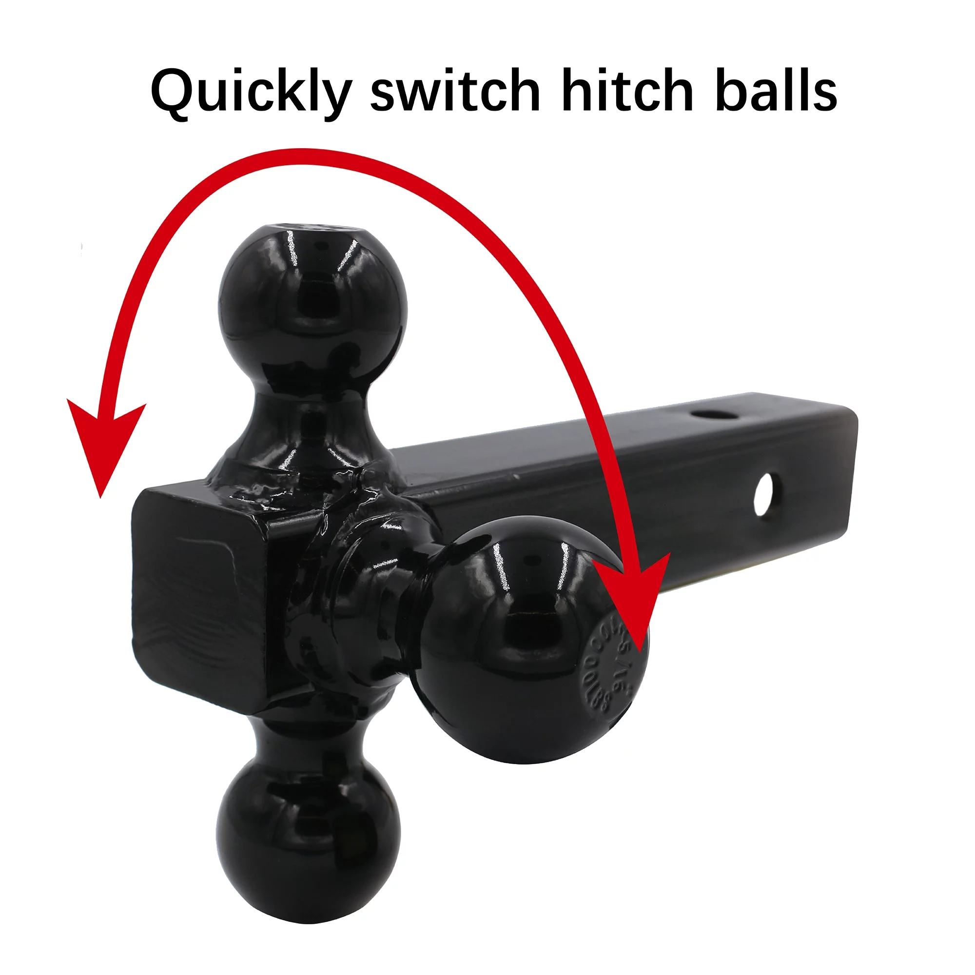 Hyper Tough Trailer Hitch Steel Tri-Ball Mount, Class III/IV Towing, Black, Automotive Accessories - Inhomebuy