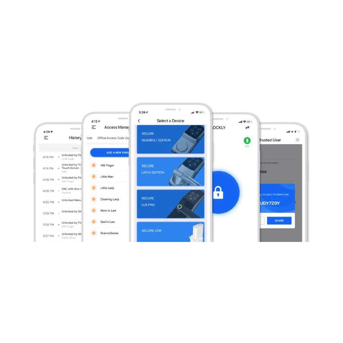 Lockly Secure Plus Smart Latch Door Lock with Fingerprint Touchscreen - Inhomebuy