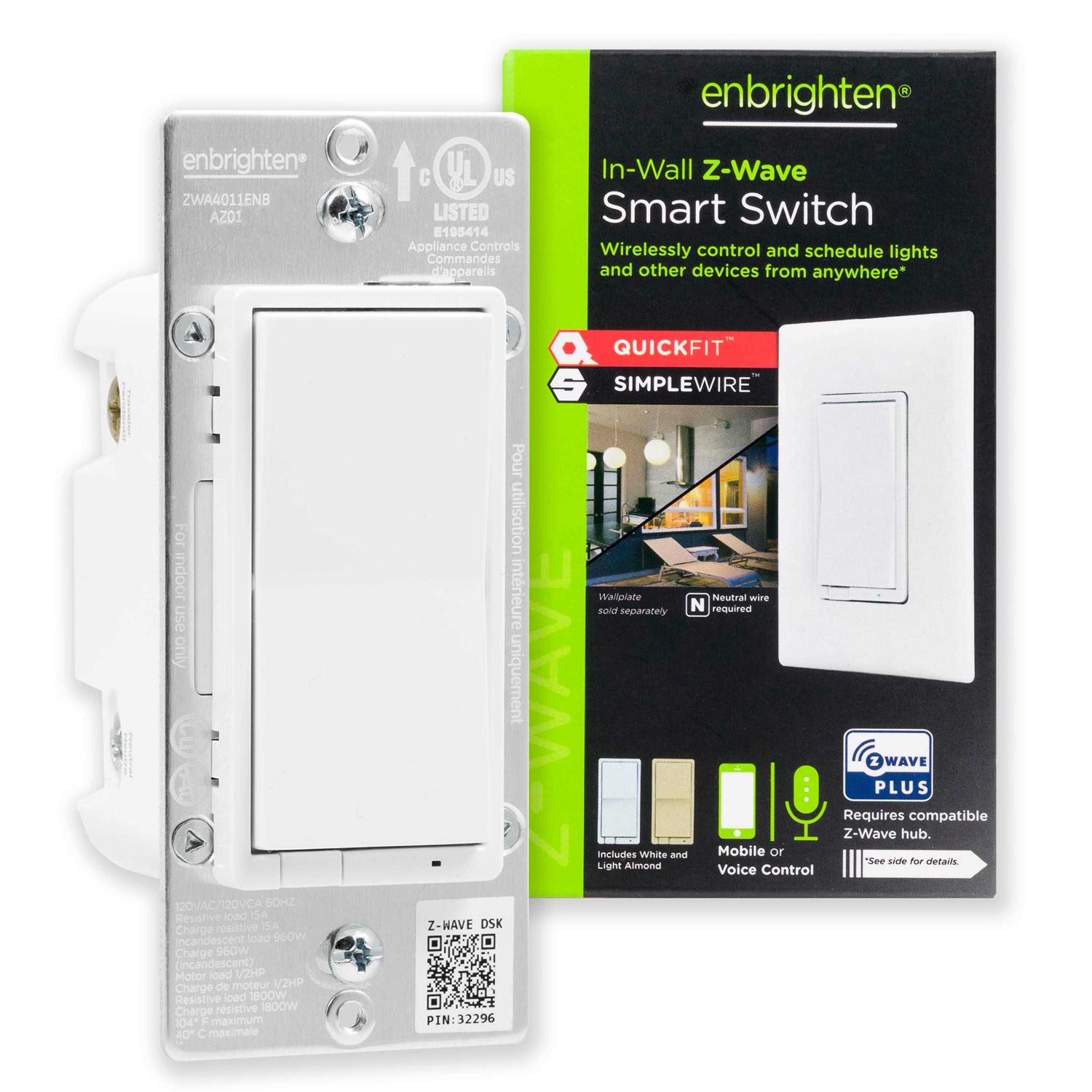 Enbrighten Z-Wave Plus Smart Light Dimmer with QuickFit And SimpleWire - Inhomebuy