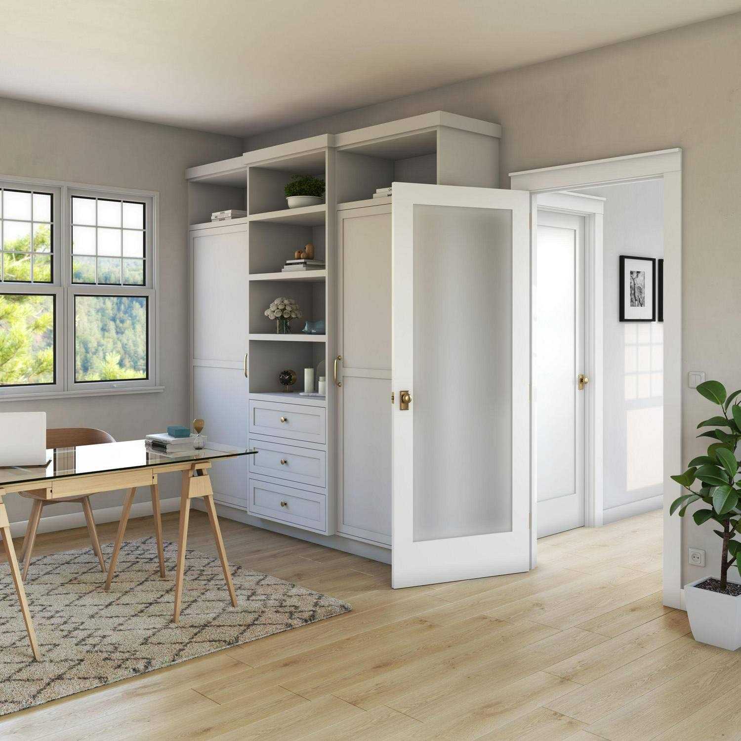 EightDoors 24-in x 80-in White 1-panel Square Clear Glass Solid Core Primed Pine Wood Slab Door 50388014802435SH - Inhomebuy