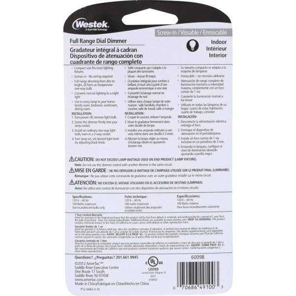 Westek Indoor Plug-In Corded Motion Activated Light Control MLC12BC-4 - Inhomebuy