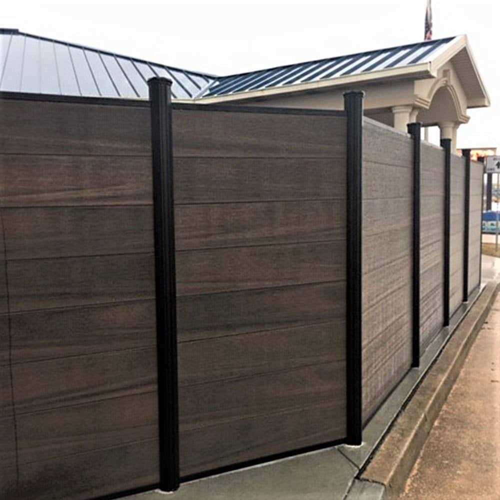 Fortress Building Products Athens Flat Top 4 ft. H Gloss Black Aluminum Fence Gate - Inhomebuy