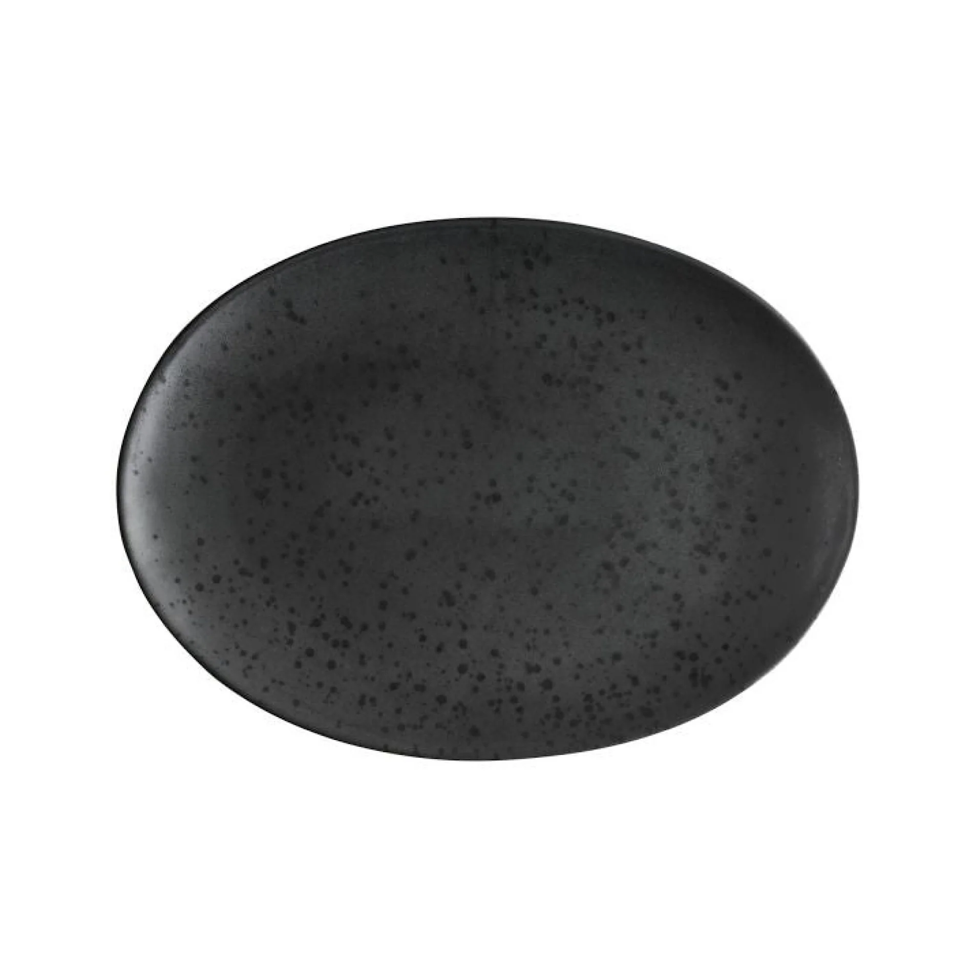 Stoneware Dish 34x45 cm Mat Black - Inhomebuy