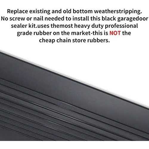 DGSL Garage Door Seals Bottom Rubber Weather Stripping Kit Seal Strip Replacement,Universal Weatherproof Threshold Buffering Sealing Rubber 5/16 - Inhomebuy