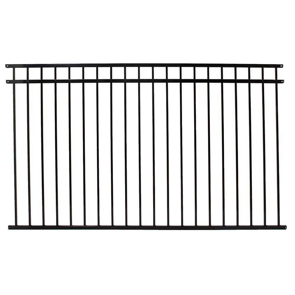 Fortress Versai 2 in. x 2 in. x Gloss Black Steel Fence Post with 5 in. Base Plate - Inhomebuy