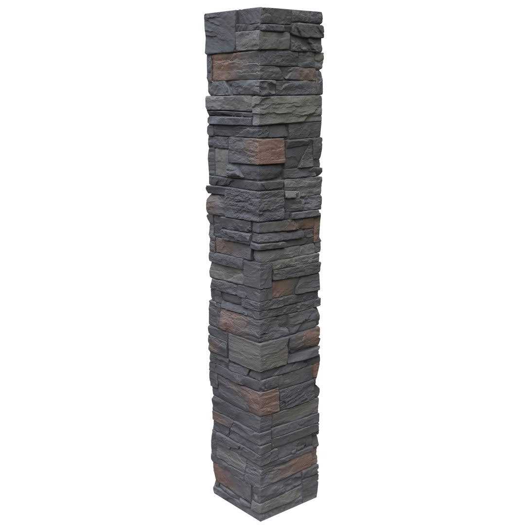 NextStone Country Ledgestone 8 in. x 8 in. x 47 Polyurethane Faux Stone Split Post Cover - Inhomebuy