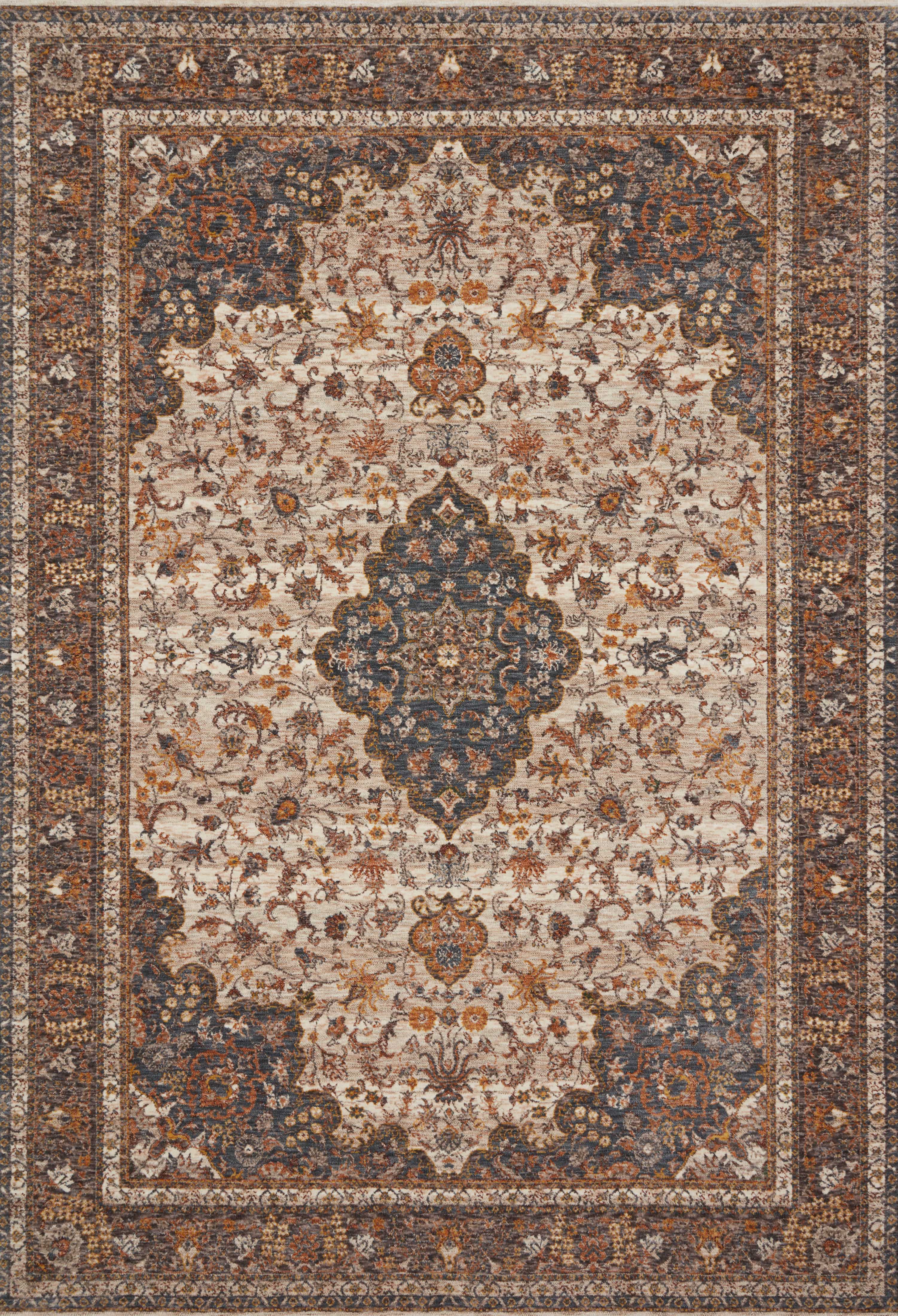 Loloi Rugs Lourdes Collection Rug in Natural, Ocean - 9'6