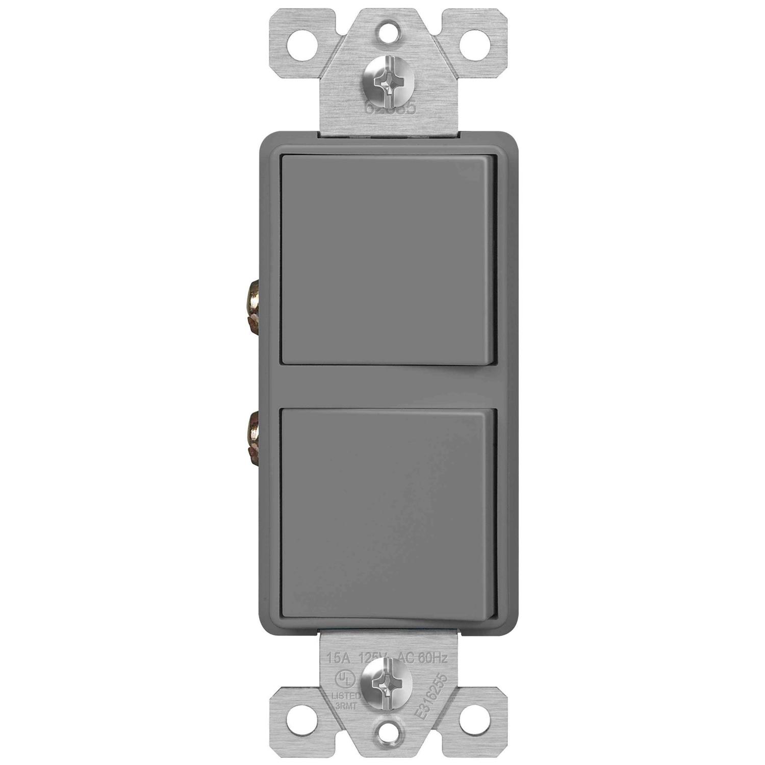Enerlites Double Decorator Switch Cover Two Gang Outlet Wall Plate 8832 - Inhomebuy