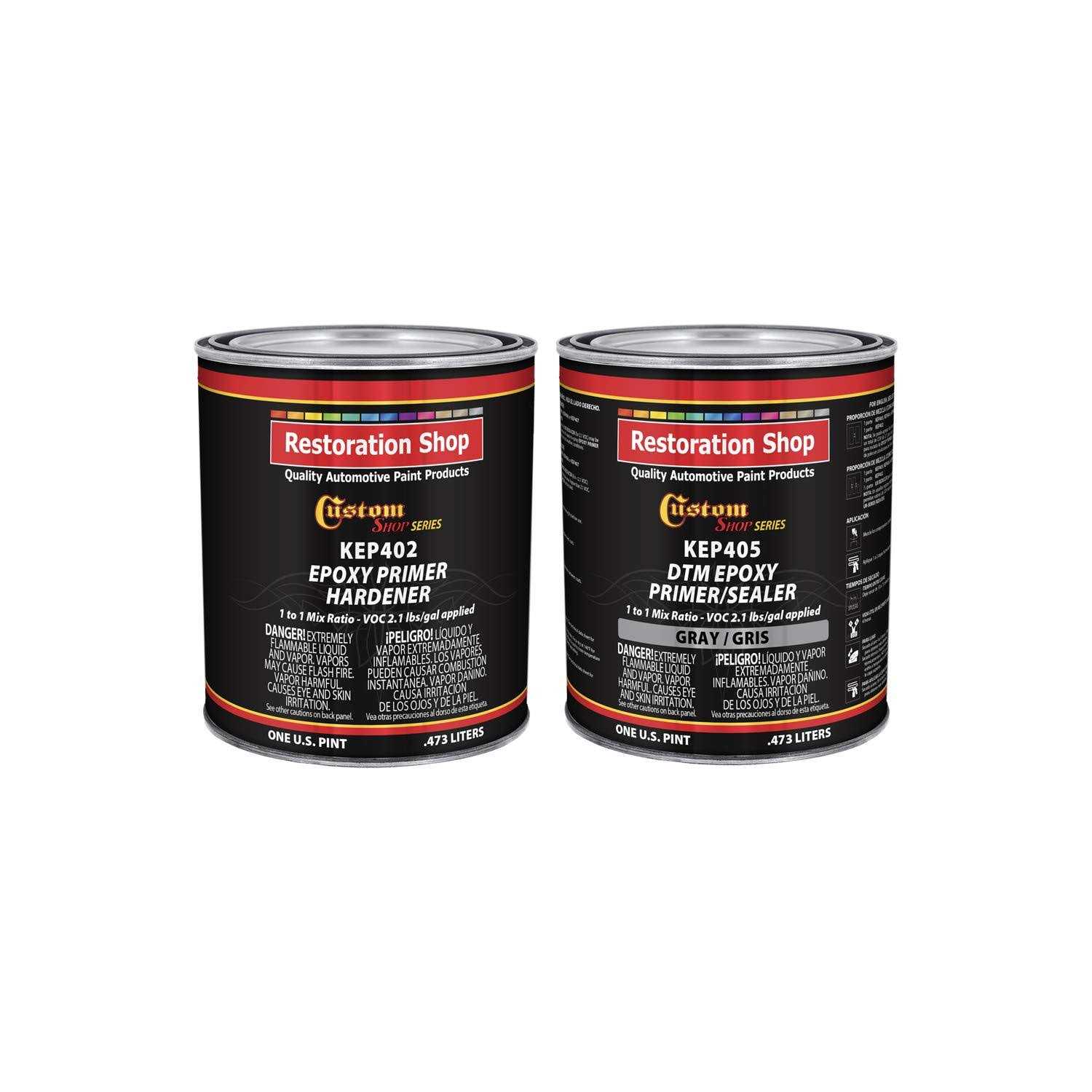 Custom Shop Epoxy Primer/Sealer 2.1 VOC Anti-Corrosive DTM High-Performance Primer for Automotive and Industrial Use Kit = - Inhomebuy