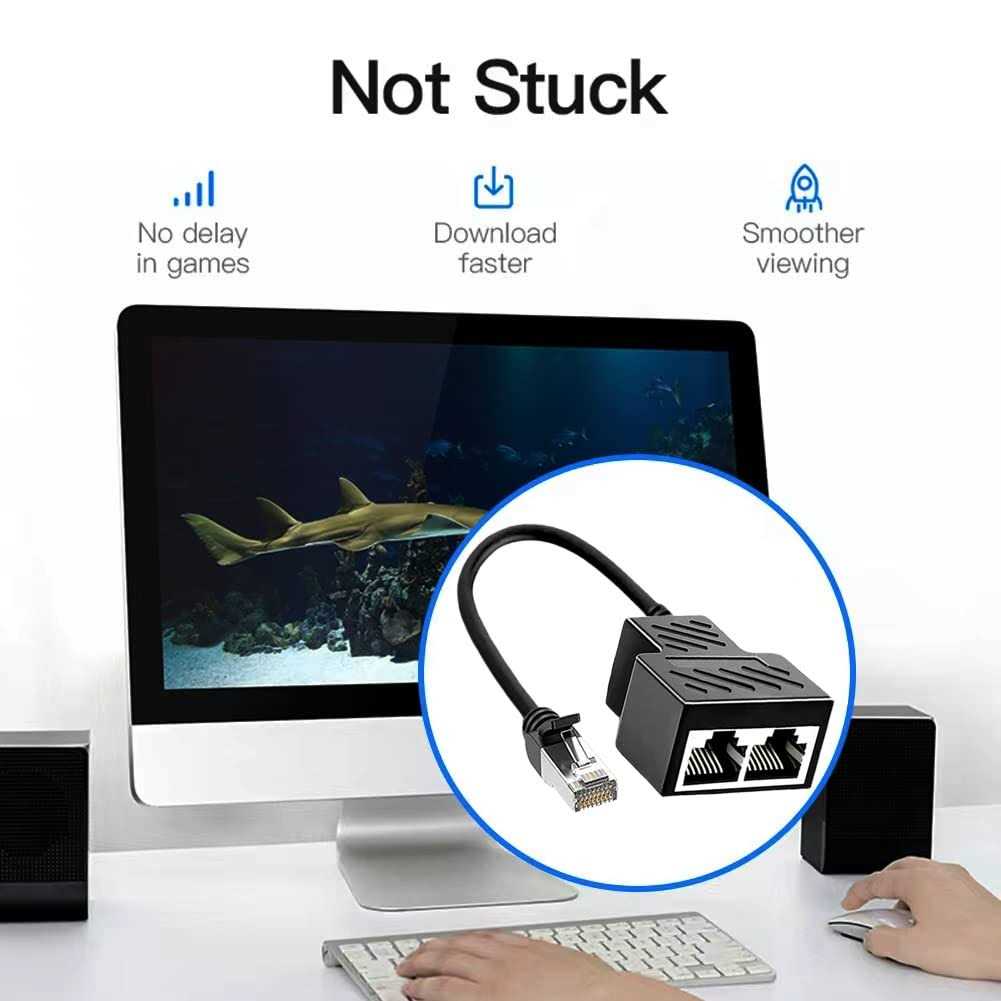 Ethernet Splitter 1 to 2 RJ45 Network Adapter Suitable for Computer/Router/Network Box with RJ45 Interface - Inhomebuy