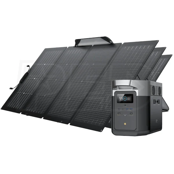 EcoFlow Package - DELTA Max 2000 Portable Power Station (2016Wh) and 3 x Bifacial Portable Solar Panel (220W) - Inhomebuy