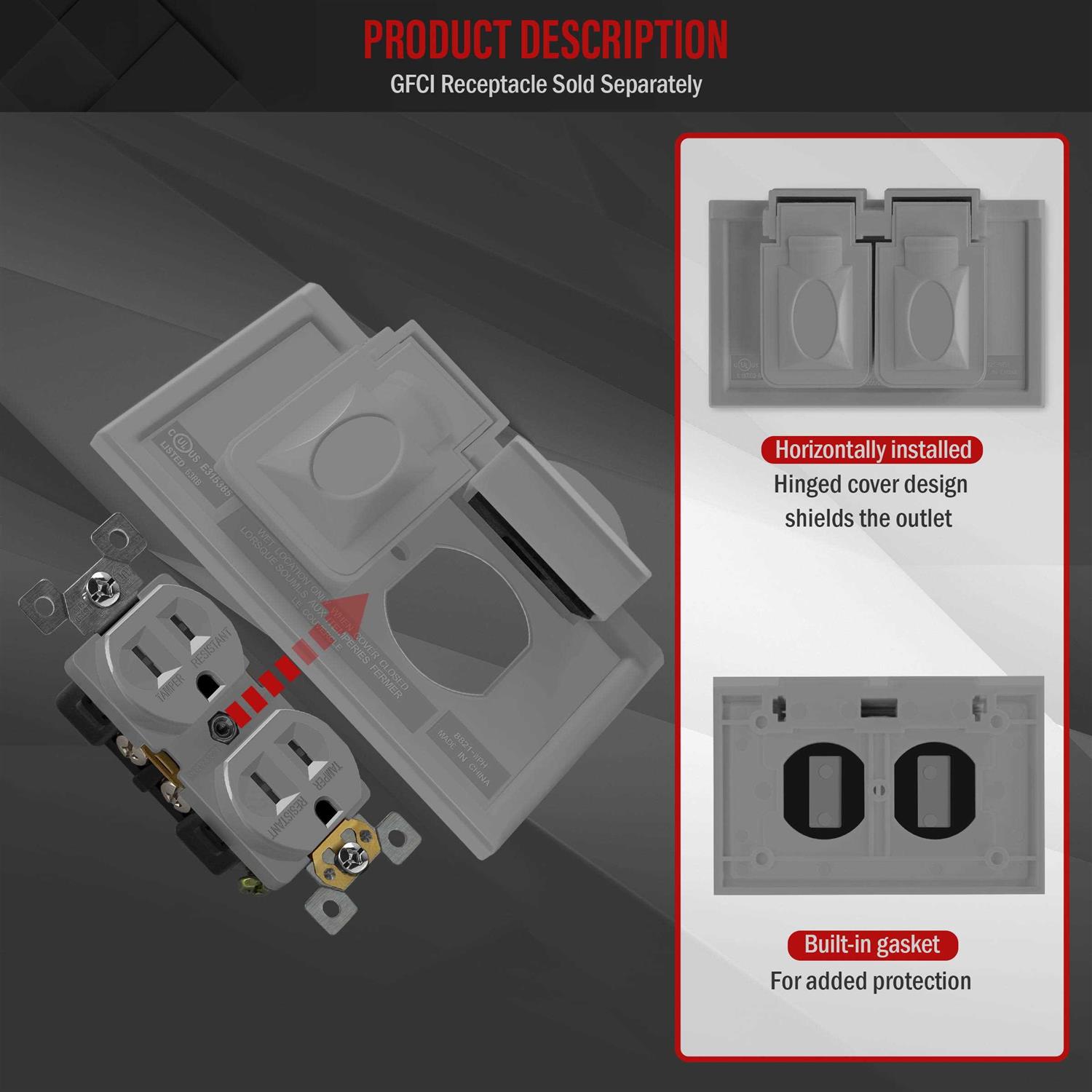 Enerlites Gold Elite Series Decorator Receptacle Outlet Child Safe Tamper-Resistant - Inhomebuy