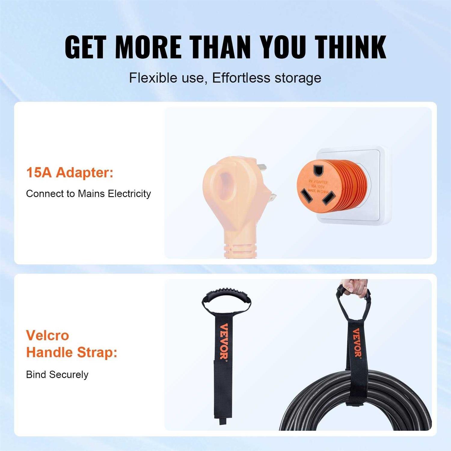 VEVOR RV Power Cord 50 Amp Heavy Duty STW Generator Cord - Inhomebuy