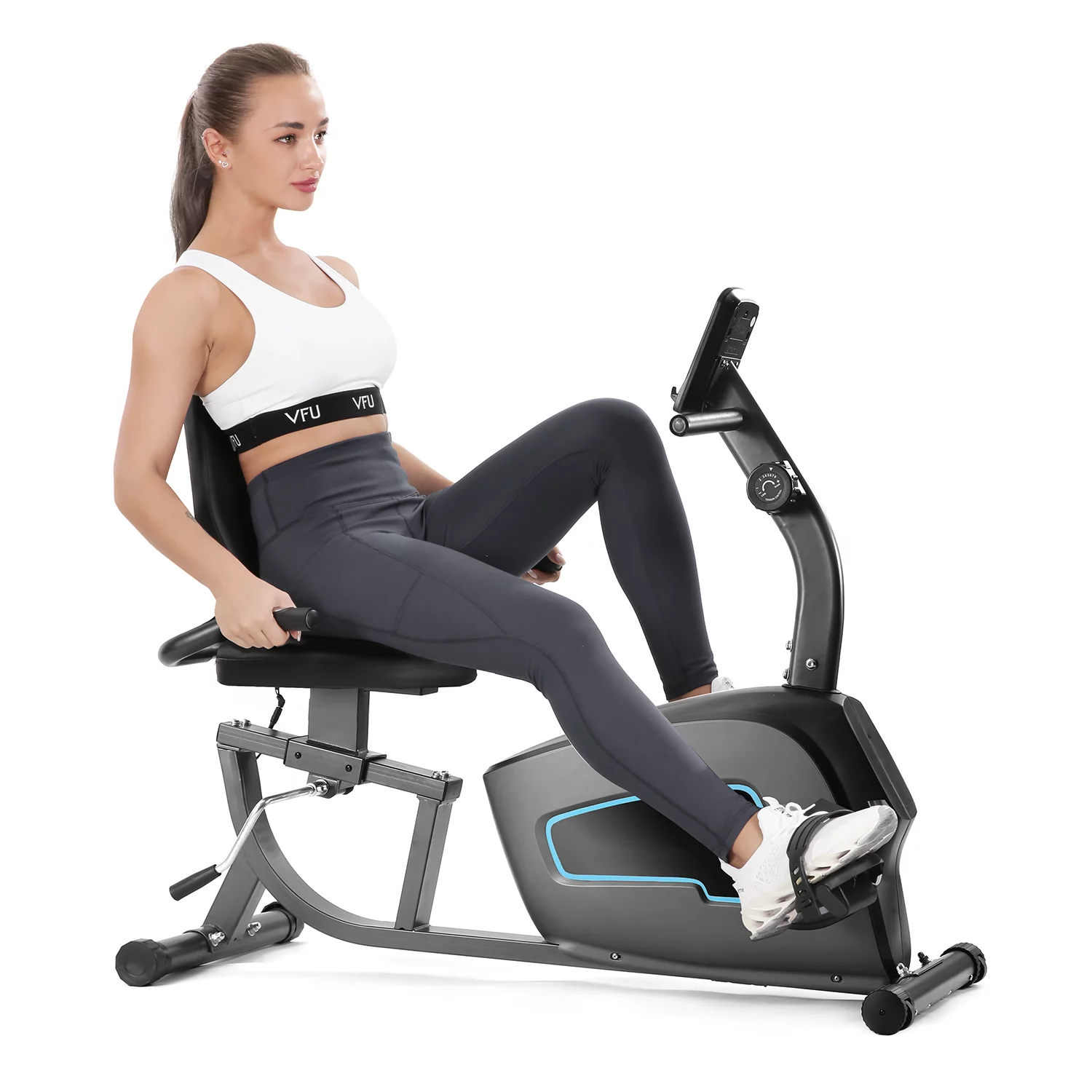 Recumbent Exercise Bike Indoor Stationary Exercise Bike for Home Use with Pluse Monitor/Tablet Holder - Inhomebuy