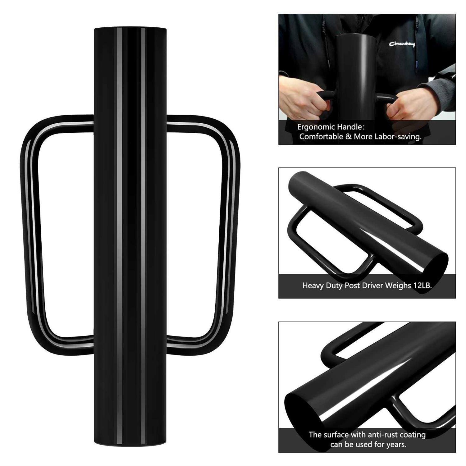 Gtongoko Fence Post Anchor Ground Spike Powder Coated 4 x 4 Inches Outer Diameter - Inhomebuy