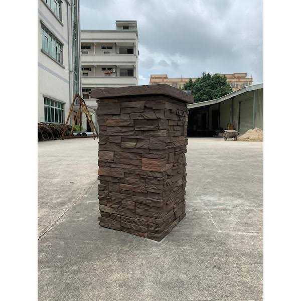 NextStone Country Ledgestone 8 in. x 8 in. x 47 Polyurethane Faux Stone Split Post Cover - Inhomebuy