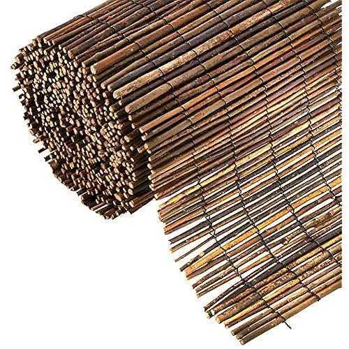 Master Garden Products 2 ft. H x 14 ft. L Reed Wood Fence Woven with Black Nylon Coated Wire - Inhomebuy