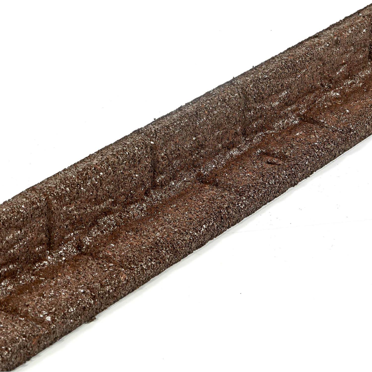 Rubberific 4-ft x 3-in Black Rubber Landscape Edging Section - Inhomebuy