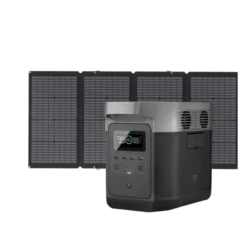 EcoFlow Package - DELTA 1300 Portable Power Station (1260Wh) and 1 x Bifacial Portable Solar Panel (220W) - Inhomebuy