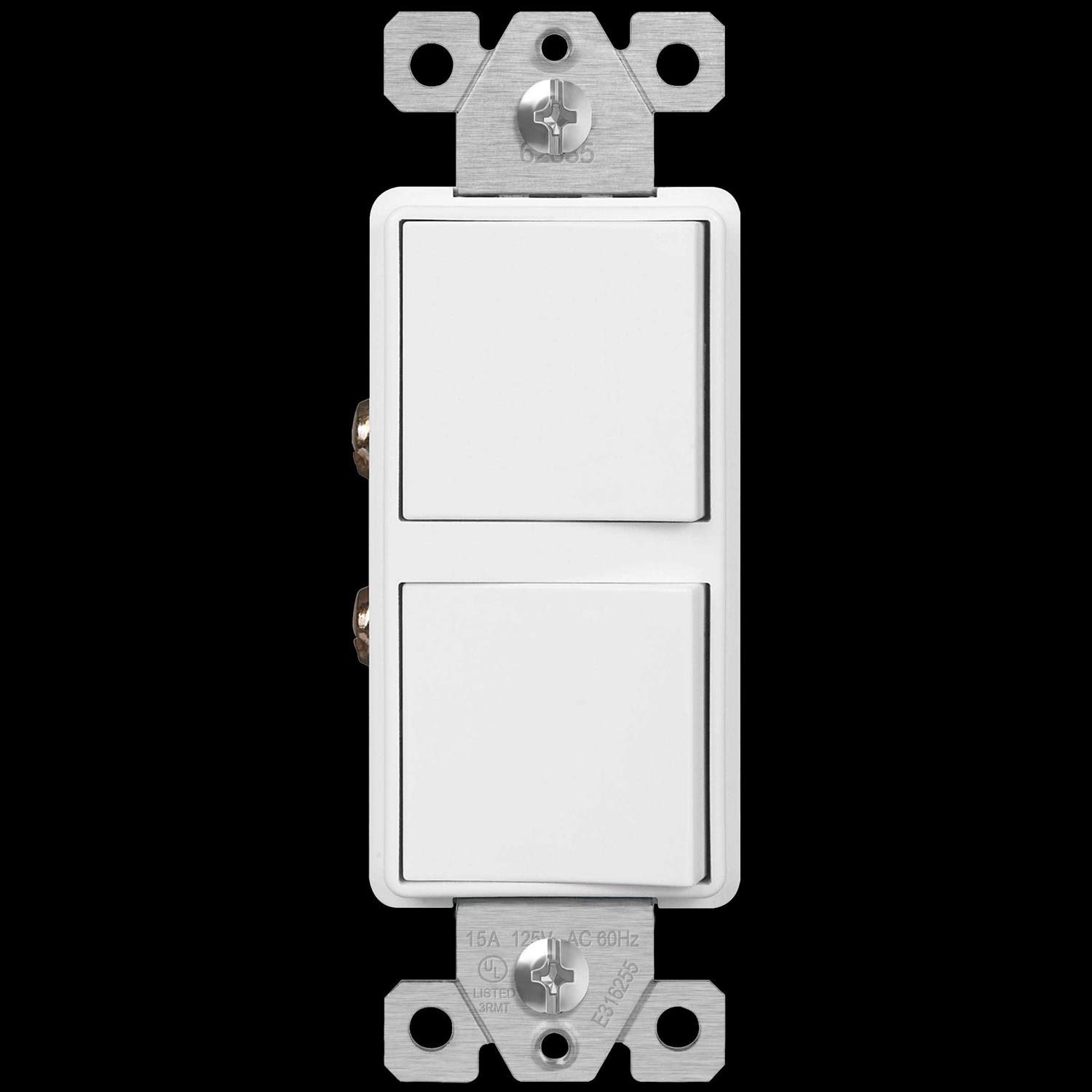 Enerlites Double Decorator Switch Cover Two Gang Outlet Wall Plate 8832 - Inhomebuy