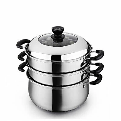 Charms Stainless-Steel Steamer 3-Layers 2-Trays |30CK04| 30cm - Inhomebuy